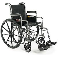 Graham-Field 3H020140 Everest & Jennings Advantage LX Wheelchair, Detachable Full Arms & Swingaway Footrests, Silvervein Color, 18
