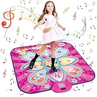 Dance Mat Toys for 3-12 Year Old Girls - Dance Pad with 7 Game Modes, LED Lights, Adjustable Volume - Princess Dancing Mat Games - Birthday Gifts for 3 4 5 6 7 8 9 10+ Year Old Girls