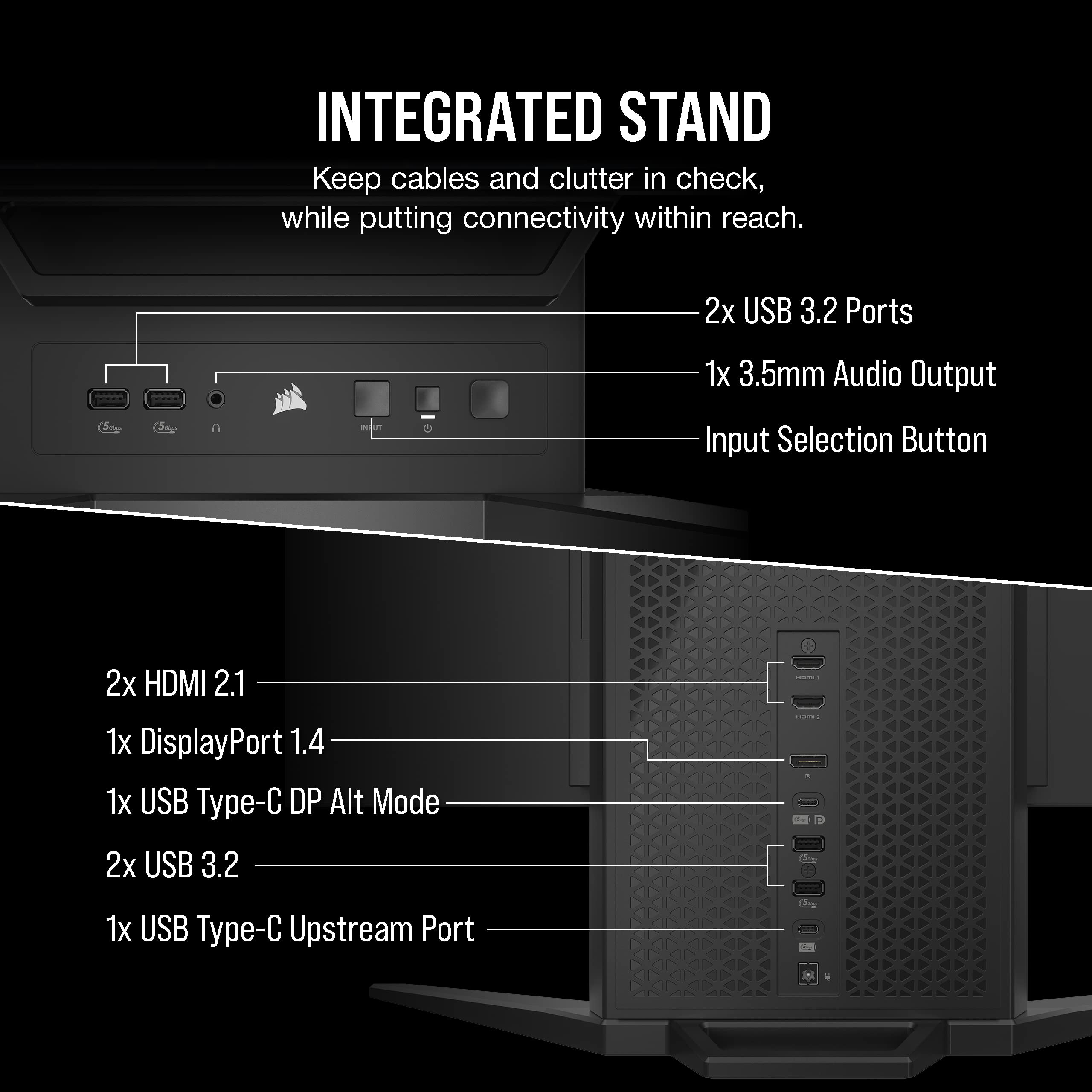 Corsair XENEON FLEX 45WQHD240 Gaming Monitor - 45-Inch OLED WQHD (3440 x 1440) Bendable Display, 240Hz Refresh Rate, 0.03ms GtG Response Time, NVIDIA® G-SYNC Compatible, AMD FreeSync™ Premium - Black