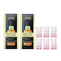 Sewa Dark Sport Solution Black Ginseng Ampoule Concentrate & Super Boost, Malasma Treatment 30ml (Pack of 2), freegift 6 Piece