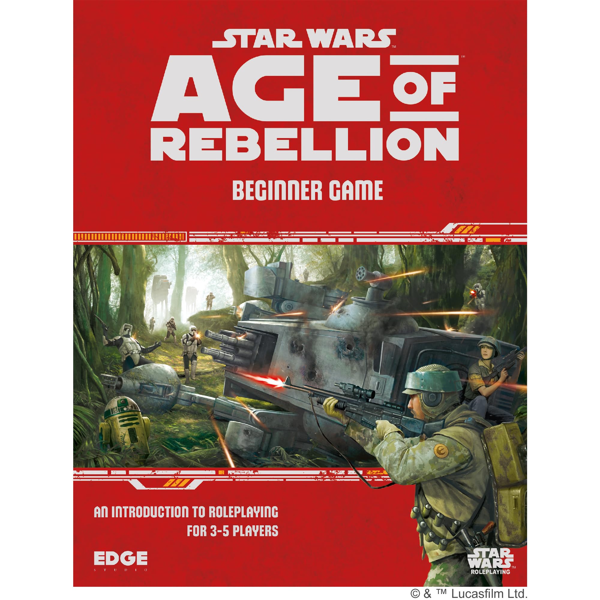 Star Wars - Age of Rebellion: Beginner Game - Dive into Galactic Adventure as a Rebel Alliance Member! Sci-Fi Roleplaying Game, Ages 10+, 3-5 Players, 1 Hour Playtime, Made by EDGE Studio