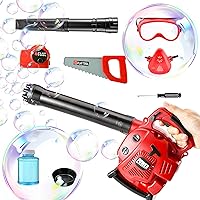 BELLOCHIDDO Toy Bubble Leaf Blower for Toddlers - Upgrade Toy Bubble Machine for Kids - 2 in 1 Gardening Tool Set, Realistic Sound and Wind, Kids Tool Set for Boys & Girls Age 2 3 4 5