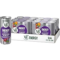 V8 +ENERGY Pomegranate Blueberry Energy Drink, Made with Real Vegetable and Fruit Juices, 8 FL OZ Can (4 Packs of 6 Cans)