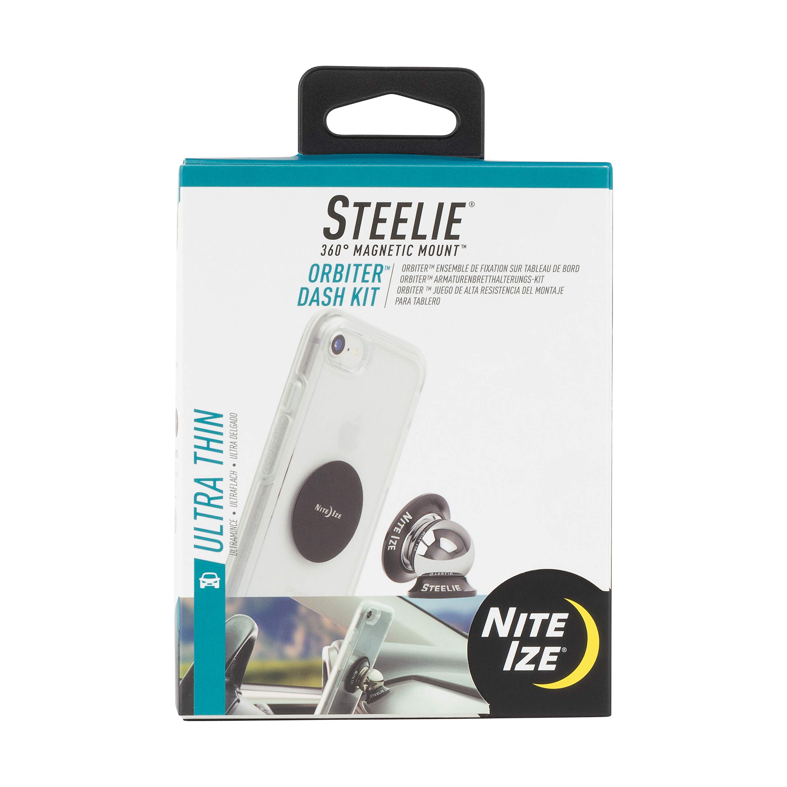 Nite IZE Steeley Orbiter Car Mount Kit Silver Small 50611