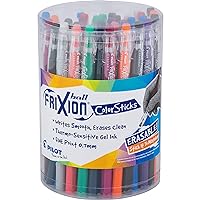 Pilot, FriXion ColorSticks Erasable Gel Ink Pens, Fine Point 0.7 mm, Tub of 36, Assorted Colors