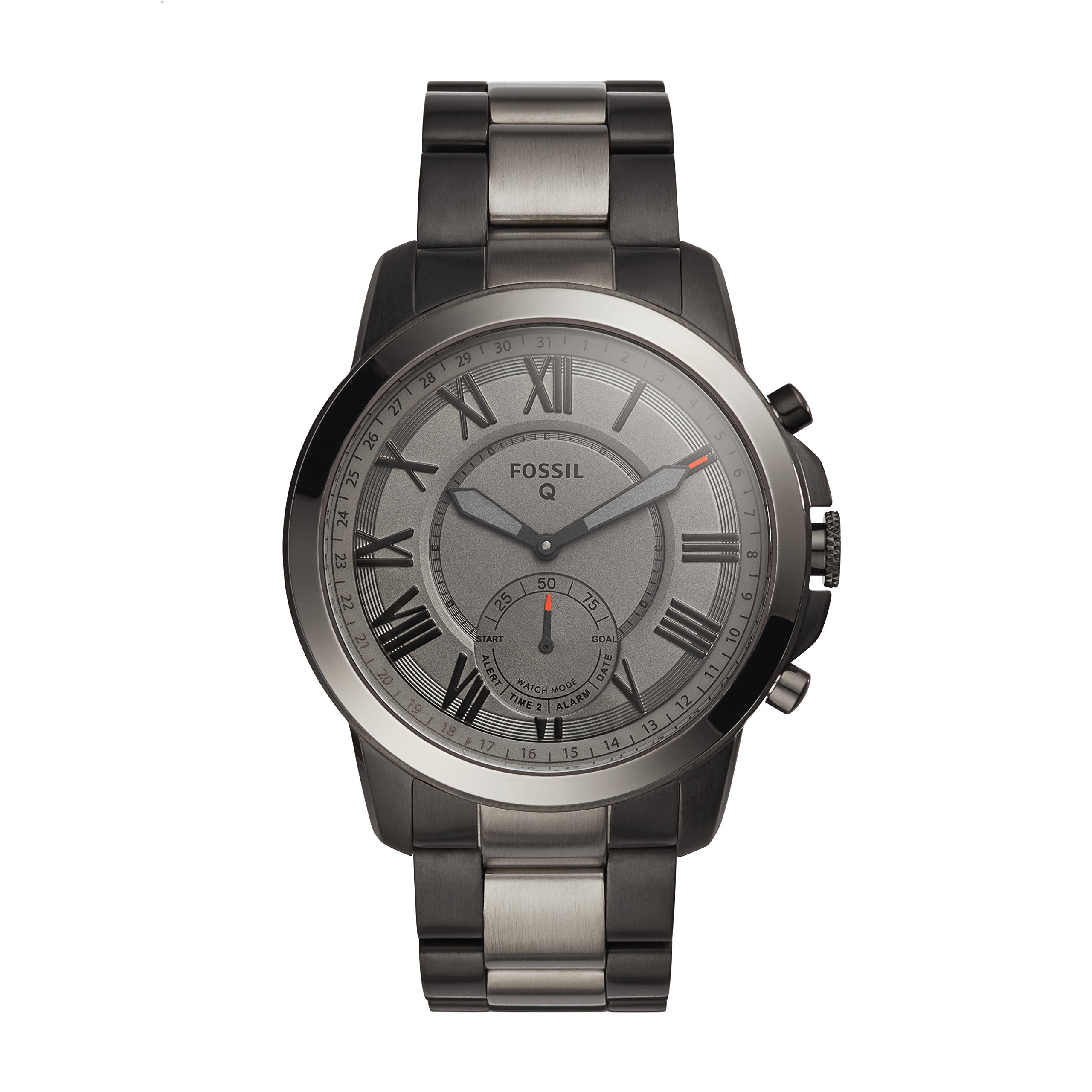 Fossil Q Men's Grant Stainless Steel Hybrid Smartwatch, Color: Grey (Model: FTW1139)