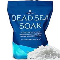 Yareli Dead Sea Bath & Foot Soak, Unscented Magnesium Bath Salt Flakes, Stronger Alternative to Epsom Salt 15lbs