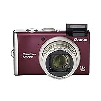 Canon PowerShot SX200IS 12.1 MP Digital Camera with 12x Wide Angle Optical Image Stabilized Zoom and 3.0-inch LCD (Red)