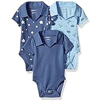 Hanes Unisex-Baby Ultimate Baby Flexy 3 Pack Short Sleeve Polo Bodysuits