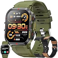 Men's Smartwatch with Phone Function, 1.96 Inch Touchscreen IP68 Waterproof Sports Watch with 100+ Sports Modes, Blood Pressure Monitor, Heart Rate, Pedometer, Military Fitness Watch for iOS Android