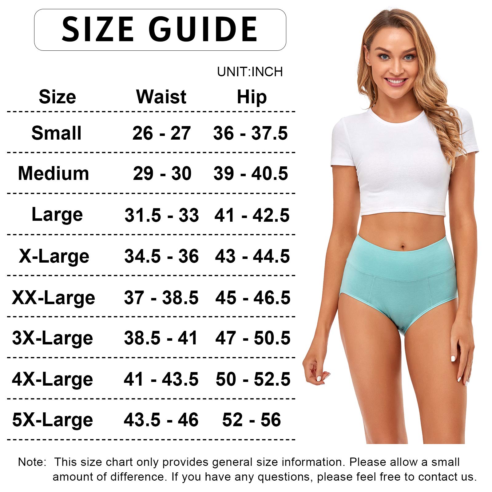 Asimoon ASIMOON Womens Underwear, No Muffin Top Full coverage cotton Underwear  Briefs Soft Stretch Breathable Ladies Panties for Women