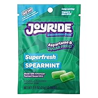 JOYRIDE Clean Gum - Aspartame Free, Sugar-Free & Low Carb | Long Lasting, Vegan, Non-GMO (Superfresh Spearmint, 50 Count (Pack of 1))