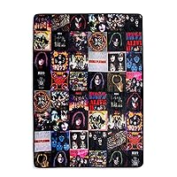 KISS Album Collage Fleece Throw Blanket | Soft Polyester Cover For Sofa, Bed | 45 x 60 Inches