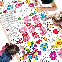 Mothers Day Giant Coloring Poster for Kids Large Mothers Day Coloring Tablecloth Jumbo Paper Coloring Banner Gifts for Mom Classroom Activity Decoration Favor 71 x 30in