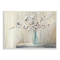 Beautiful Cotton Flower Grey Brown Painting Wall Plaque Art Design By Artist Julia Purinton 10 x 15