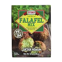 Ziyad Falafel Dry Mix, Gluten-Free, Vegan, Non-GMO, No Additives, No Preservatives, Great for Making Veggie Burgers and Snacks, 12oz