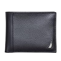 Nautica Men's Classic Leather Bifold RFID Wallet (Available in Smooth or Pebble Grain)