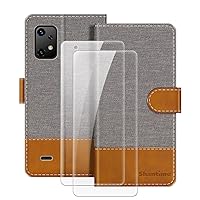 Leather Case for Umidigi Bison X20 4G Magnetic Phone Case with Wallet and Card Slot + [2 Pack] Tempered Glass Screen Protector for Umidigi Bison X20 4G (6.53”)