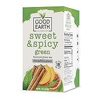 Good Earth Sweet & Spicy, Decaffeinated Green Tea, 18 Tea Bags (Pack of 6)