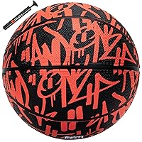 AND1 Street Ink 28.5 Basketball - Intermediate Rubber Streetball for Indoor/Outdoor Play, Includes Pump, Official Women's High School, College, Size 6, for Girls & Women 12+