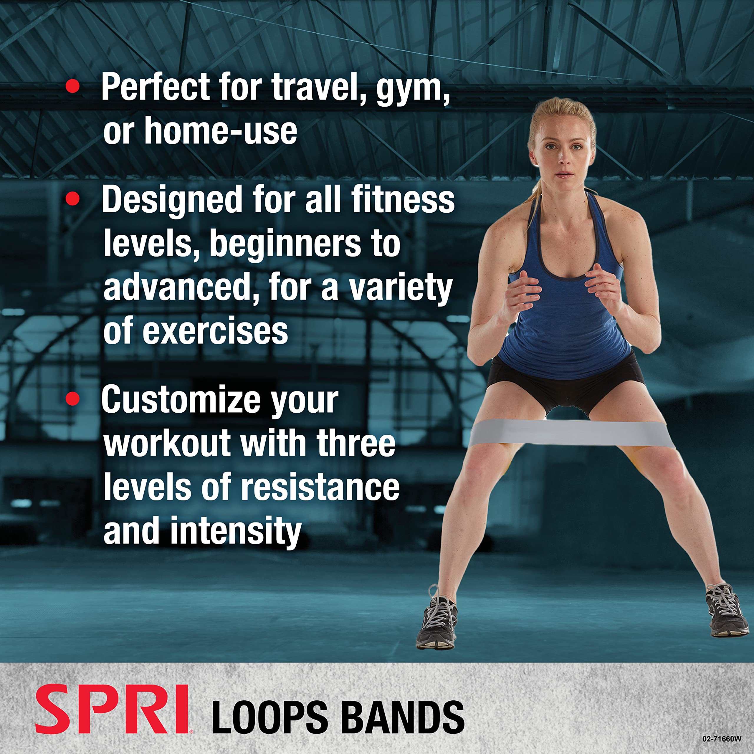 SPRI Standard Loop Bands 3-Pack - Resistance Band Kit Set, 3 Levels of Resistance - Exercise Bands for Strength Training, Flexibility, & Body Workout - Versatile Fitness Tool - Light, Medium, Heavy