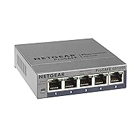5-Port Gigabit Ethernet Plus Switch (GS105Ev2) - Managed, Desktop or Wall Mount, and Limited Lifetime Protection