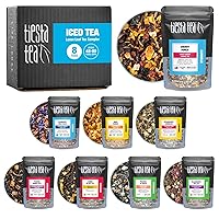 Tiesta Tea - Iced Tea Sampler Set | High to No Caffeine Iced Tea Refreshment, Up to 80 Cups | Loose Leaf Variety Pack with 5 Base Flavors & 3 Assorted Flavors | 8 Resealable Sample Pouches
