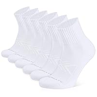 Closemate 6 Pack Mens Ankle Athletic Socks Cushioned Running Sports Cotton Quarter Socks