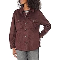 Levi's Women's Plus Size Soft Faux Suede Shirt Jacket