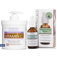 Advanced Clinicals Vitamin C Brightening Cream + 5% Niacinamide Dark Spot Remover Face Serum Set