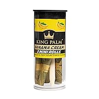 King Palm | Flavor Mini Size | 5 Pack Tube | Natural Slow Burning Pre-Rolled Palm Leafs with Filter Tip (Banana Cream)