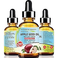 APPLE SEED OIL 100% Pure Virgin, Unrefined Cold-Pressed Carrier Oil 1 Fl.oz.- 30 ml Moisturizer for FACE, DRY SKIN, BODY, DAMAGED HAIR, NAILS, Anti-Aging