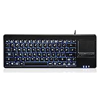 Perixx PERIBOARD-315 Backlit Keyboard with Touchpad - 2 Hubs - Blue Backlit - US English Layout