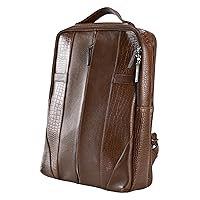 Brown Top Grain Leather Backpack For Men - 17 inch Laptop Bag Large Capacity