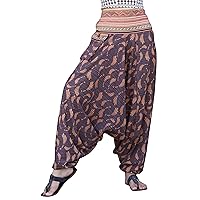 RaanPahMuang Premium Cotton Yoga Harem, Boho Pants for Women, with Side Pocket, Hippy Baggy Tribe Pants