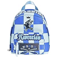 Concept One Fred Segal Harry Potter Mini Backpack, Checkered Small Travel Bag for Men and Women, Ravenclaw, 10.5 Inch