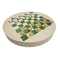 Bello Games Collezioni - Bella Valentina 24K Gold/Silver Plated Checkers & Via Cappellini Luxury Bird's-Eye Maple & Green Érable Chess Board/Cabinet from Italy