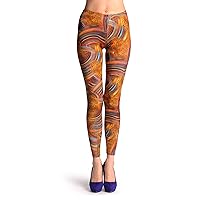 Leopard & Rainbow Stripes - Beige Designer Leggings