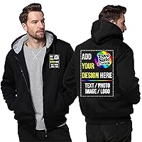 Custom Fleece Hooded Jacket Design Your Own 2 Side Print Front Back Thick Winter Warm Thermal Zip up Hoodie