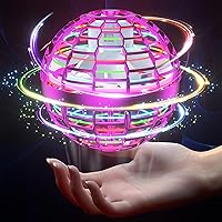 Flying Magic Ball 2023 Upgraded Hand Controlled RGB Led Lights Boomerang Spinner 360°Rotating Soaring UFO Mini Orb Drone Toy Safe for Kids Adults(Purple)