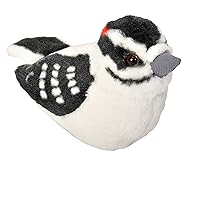 Wild Republic Audubon Birds Downy Woodpecker Plush with Authentic Bird Sound, Stuffed Animal, Bird Toys for Kids & Birders