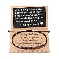 Tarsus Fathers Day Men Gifts for Husband Boyfriend - I Love You Morse Code Bracelets with Wallet Card - Birthday Christmas Valentines Anniversary
