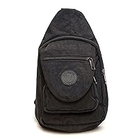 Malibu Washed Nylon Day Pack, Crossbody Bag, Travel Pack, Black