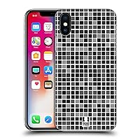 Black Mosaic Tiles Hard Back Case Compatible with Apple iPhone X/iPhone Xs