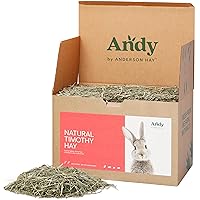 Andy 2nd Cut Timothy Hay, Premium Rabbit Food, 15 lb Box, Guinea Pig and Chinchilla Hay, Balanced Nutrition for Rabbits, Chinchillas, and Guinea Pigs
