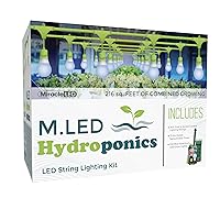 Miracle LED Hydroponics LED Indoor Grow Light Kit - Includes 4 Ultra Grow Blue Spectrum 150W Replacement Grow Light Bulbs & 1 4-Socket Corded Fixture with SproutMatic Grow Light Timer (6-Pack)