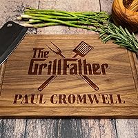 Personalized Cutting Boards for Men - Customized Wood Meat Boards for Grill Masters - Unique Custom Gift Ideas for Father's Day, Christmas, Birthday, Anniversary for Men, Dad, Grandpa and Him