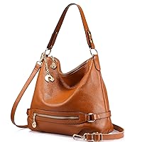 Genuine Leather Handbags for Women Large Designer Ladies Shoulder Bag Bucket Style