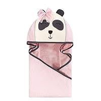 Hudson Baby Unisex Baby Cotton Animal Face Hooded Towel, Miss Panda, One Size