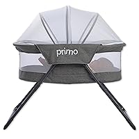 Cocoon Deluxe Folding Indoor & Outdoor Travel Bassinet in Heather Gray, Lightweight Design, Portable Bassinet, Quick Fold, Adjustable Breathable Mesh Canopy, with Carrying Bag